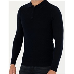 Lacivert Slim Fit Kazak