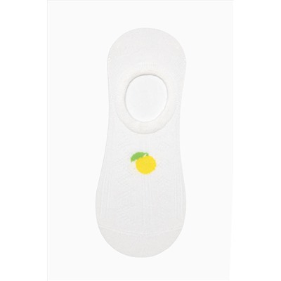 Penti Lemon Jacquard Beyaz Sarı 3lü Sneaker Çorap