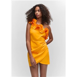 Vestido asimétrico volantes