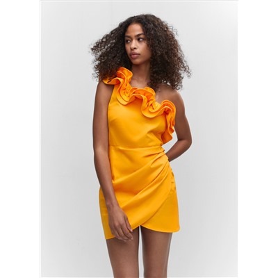 Vestido asimétrico volantes