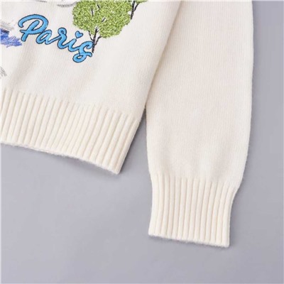 Модный женский кардиган с вышивкой и круглым вырезом Dio*r