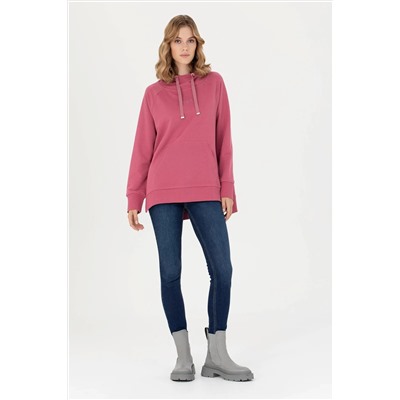 Kadın Pembe Kapüşonlu Sweatshirt