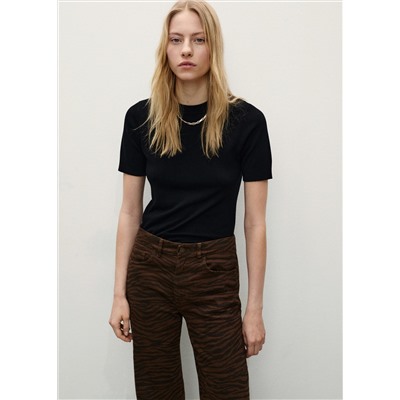 Jeans rectos estampado cebra