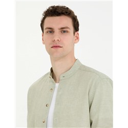 Haki Regular Fit Uzun Kollu Gömlek