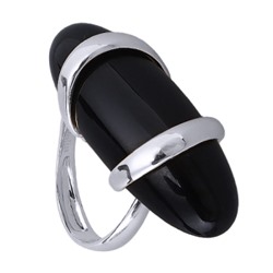 Кольцо (смола черная; покрытие родий), Есть комплект