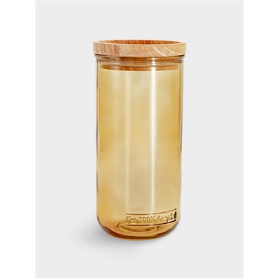 Банка для сыпучих продуктов, 820 мл, стекло/дерево, светло-коричневая, Jars