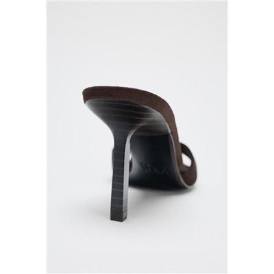 SPLIT SUEDE HIGH-HEEL SANDALS