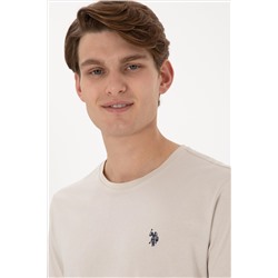 Erkek Regular Fit Bisiklet Yaka Taş Basic Tişört