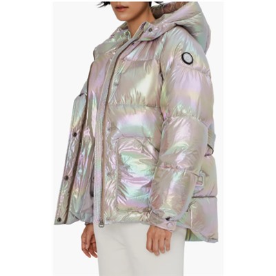 Belted Oversize Hooded Puffer Coat Noize