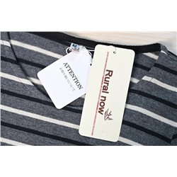 Женская хлопковая полосатая футболка с круглым вырезом