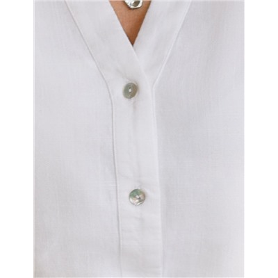 Свободная блузка с кулиской на талии изо льна с вискозой