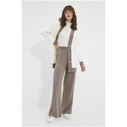 TRENDYOL MODEST Vizon Şerit Detaylı Hırka-Pantolon Triko Takım TCTAW22AU0156
