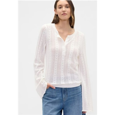 Pointelle Henley Top