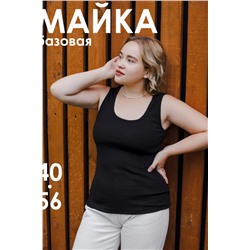 Майка базовая в рубчик черная