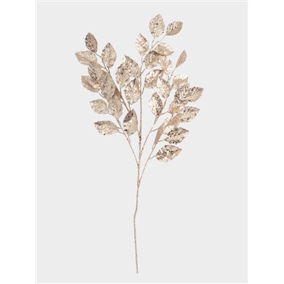 Ветка декоративная, 74 см, пластик/металл, золотистая, Листья, Interior gold