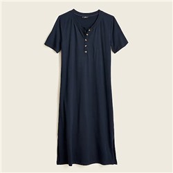 Midi henley knit T-shirt dress