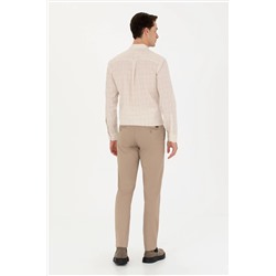 Erkek Koyu Bej Kanvas Pantolon