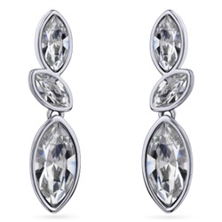 Серьги Эдем (кристаллы SW белые; покрытие родий), Есть комплект