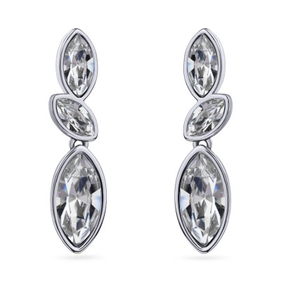 Серьги Эдем (кристаллы SW белые; покрытие родий), Есть комплект