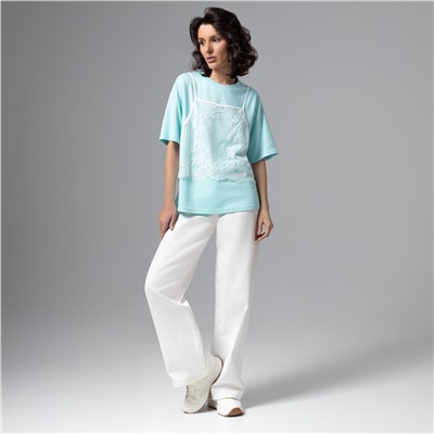 Футболка оверсайз, Модный тандем (мятный 2 в 1)