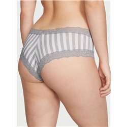 THE LACIE Lace-Waist Cotton Cheeky Panty