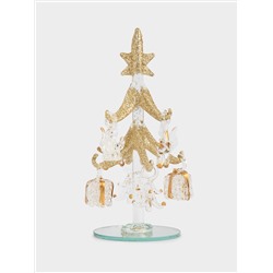 Статуэтка, 15 см, с подвесками, стекло, серебристая, Ель с игрушками, Event