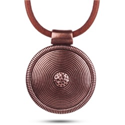 Кулон (кожа коричневая; покрытие: медь)