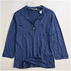 Повседневная льняная рубашка-поло