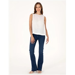 Lacivert Skinny Flare Fit Jean Pantolon
