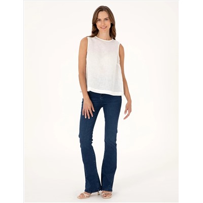 Lacivert Skinny Flare Fit Jean Pantolon