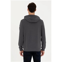 Erkek Antrasit Kapüşonlu Sweatshirt