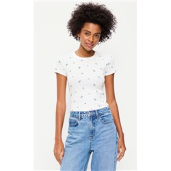 Snug Crew-Neck Ribbed T-Shirt