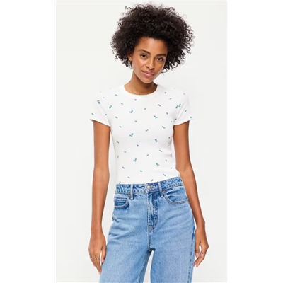 Snug Crew-Neck Ribbed T-Shirt