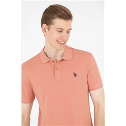 Erkek Pudra Basic Polo Yaka Tişört