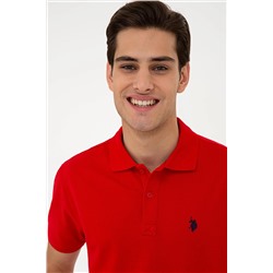 Erkek Kırmızı Basic Polo Yaka Tişört