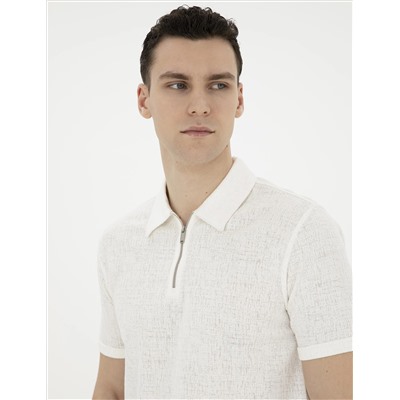 Ekru Slim Fit Tişört