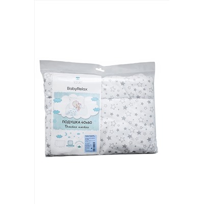 Подушка плоская 40х60 BabyRelax файбер, с кантом, бязь. арт. 4892 НАТАЛИ #892958