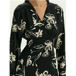 Платье приталенного кроя с цветочным принтом из 100% вискозы, PL1647/paluma