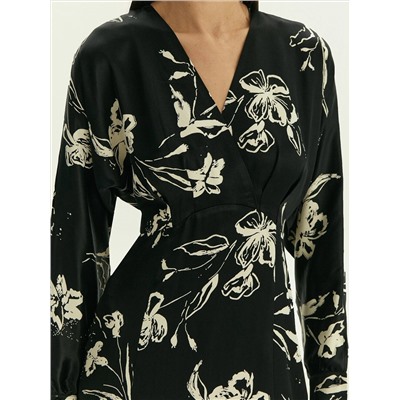 Платье приталенного кроя с цветочным принтом из 100% вискозы, PL1647/paluma