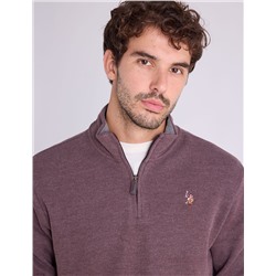 1/4 ZIP MOCK NECK FLATBACK PULLOVER