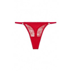 Tanga tira encaje rojo
