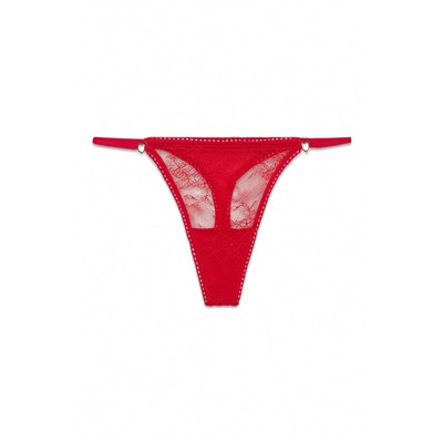 Tanga tira encaje rojo