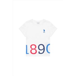 Erkek Çocuk Beyaz Bisiklet Yaka Tişört
