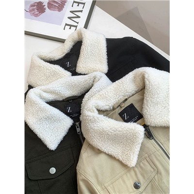 Мужская теплая куртка ZAR*A рубашечного кроя с воротником из искусственного меха