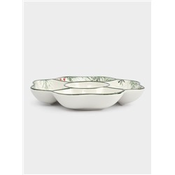 Менажница, 25 см, 5 отд, керамика D, зеленая, Лошадка у елки, Festival