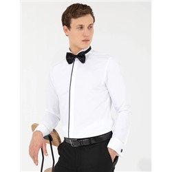 Beyaz Slim Fit Smokin Gömlek