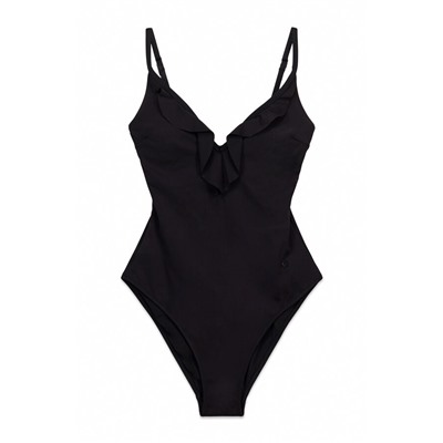 Bañador moldeador volante negro