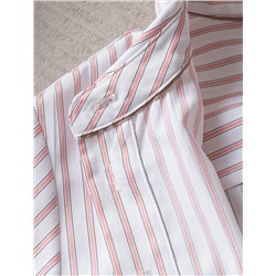 Укороченная блузка с рукавами буфами и с кулиской по низу из хлопка