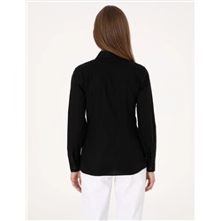 Siyah Slim Fit Uzun Kollu Gömlek