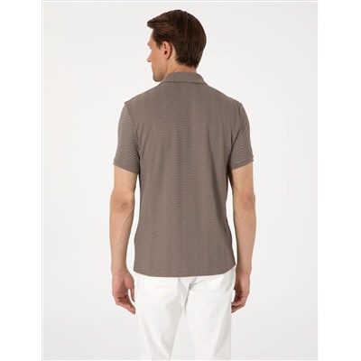 Koyu Vizon Slim Fit Polo Yaka Tişört